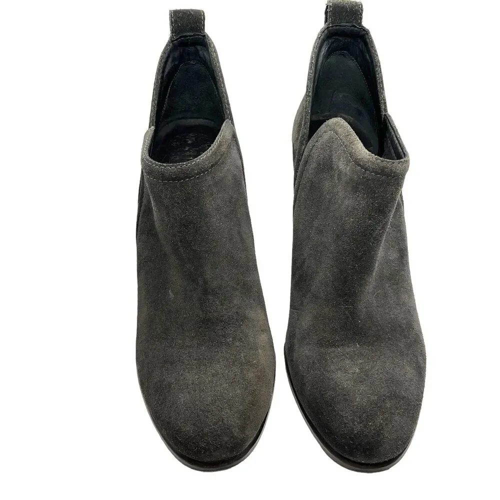 Vince Camuto Ankle Booties Francia Gray Suede US Size 9.5 EU 39.5 Heel 3.5 Inch